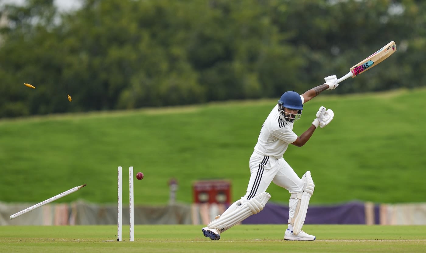 Shubham Sharma chopped on against Gurjapneet Singh