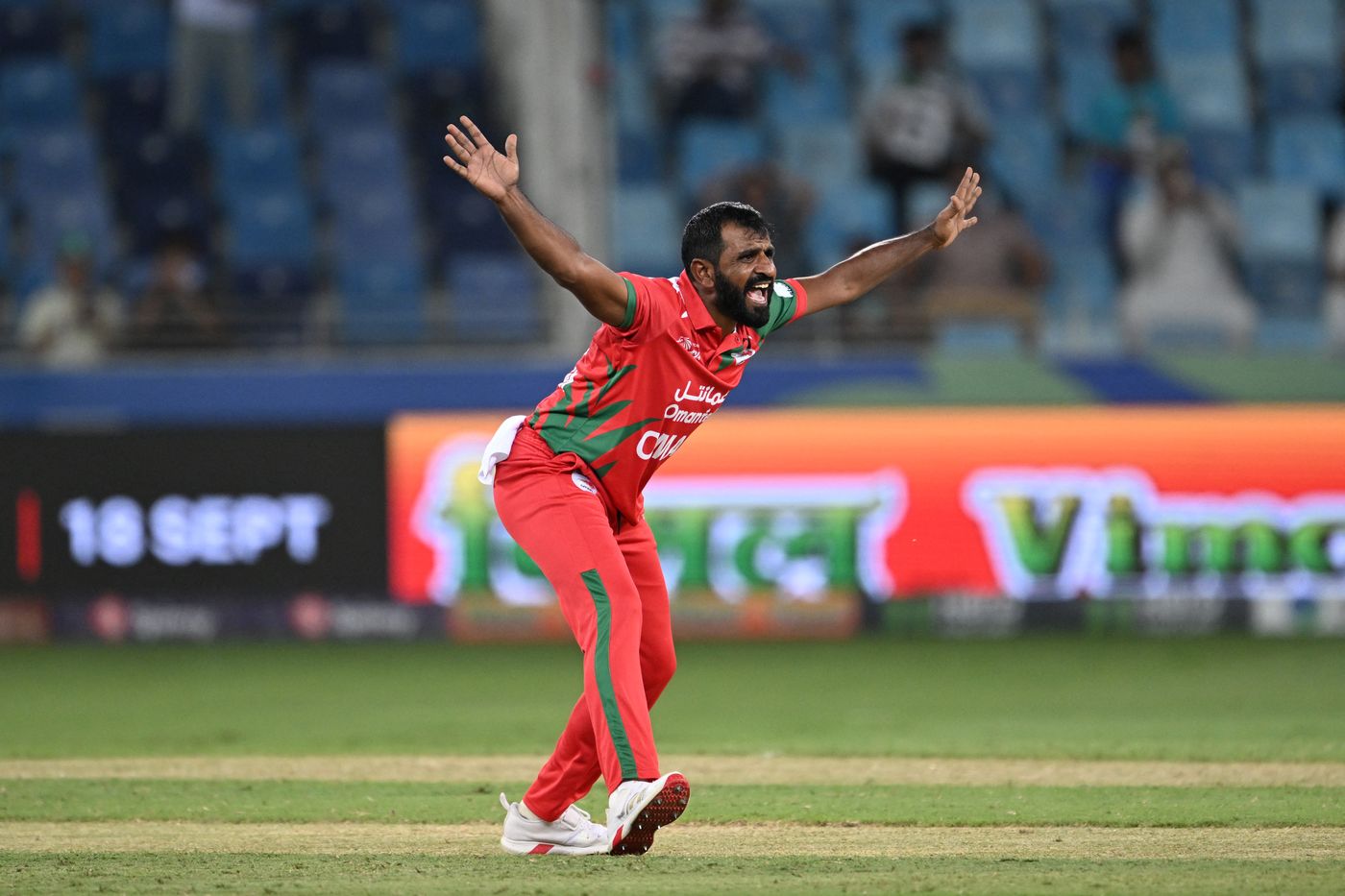 Mohammad Nadeem appeals for a wicket