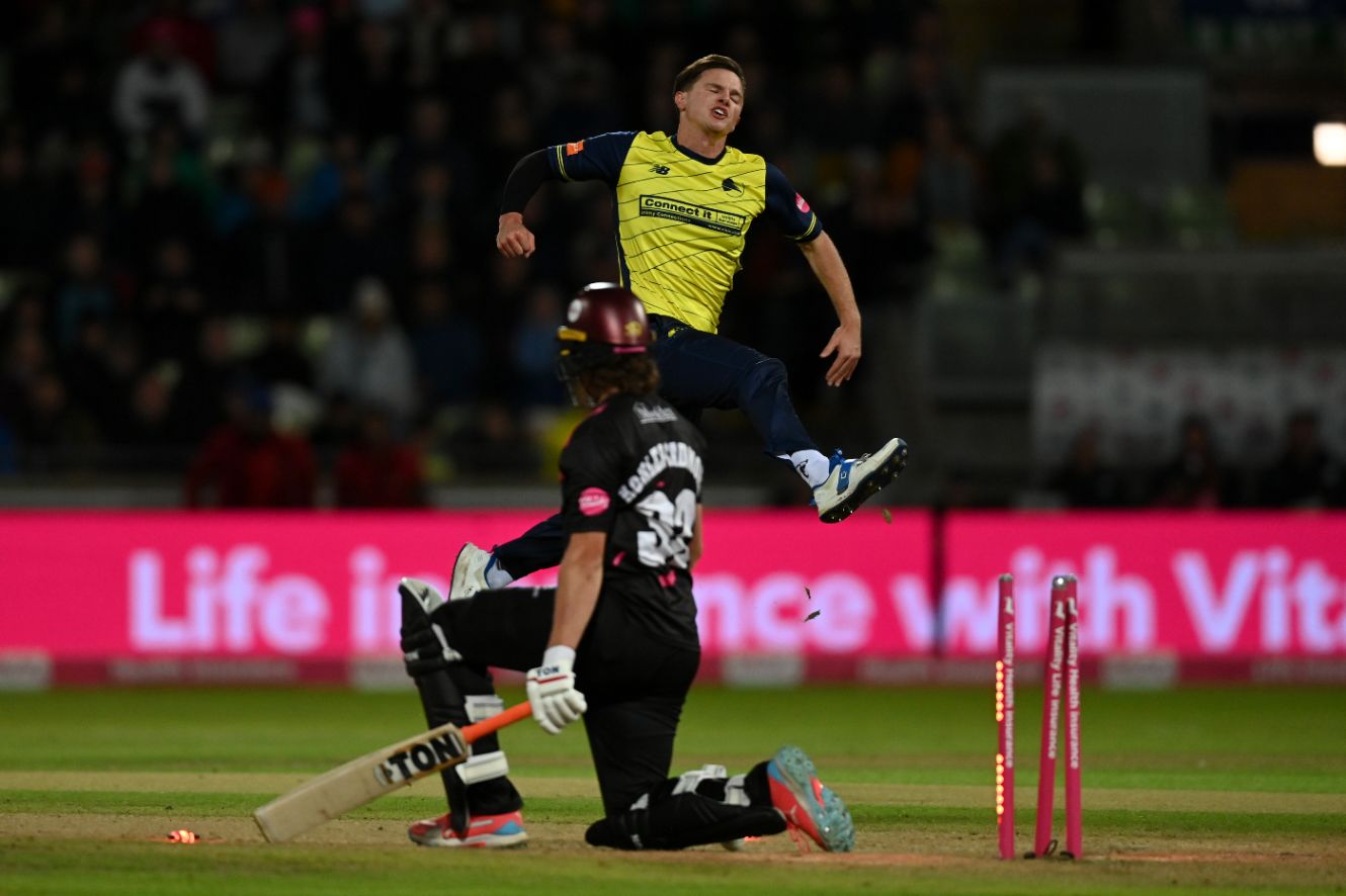 Tom Kohler-Cadmore was bowled by Sonny Baker