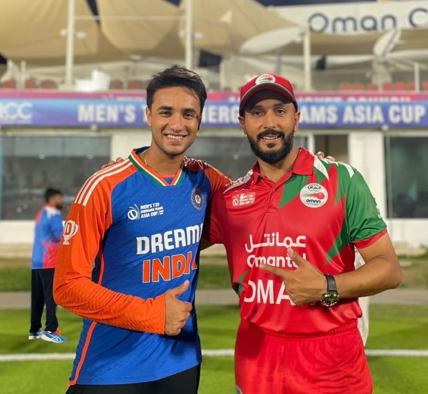Abhishek Sharma and Sufyan Mehmood catch up