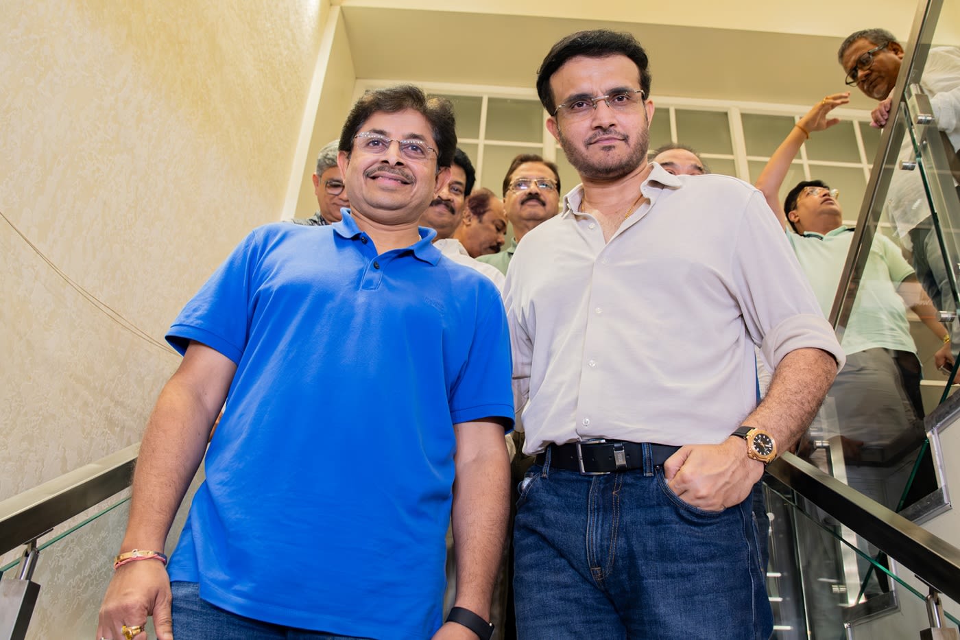 Snehasish Ganguly and Sourav Ganguly strike a pose