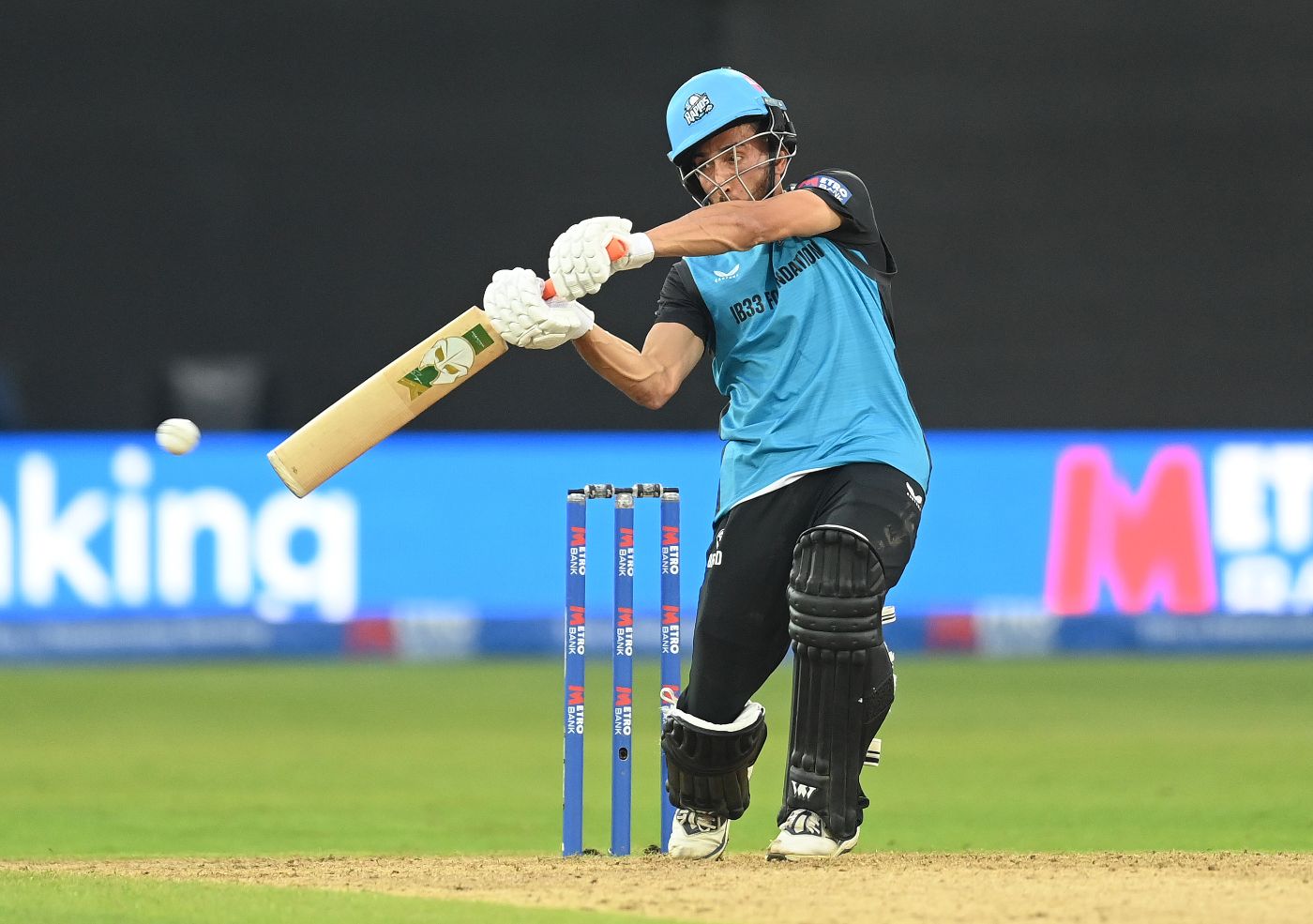 Kashif Ali drives during Worcestershire's final victory