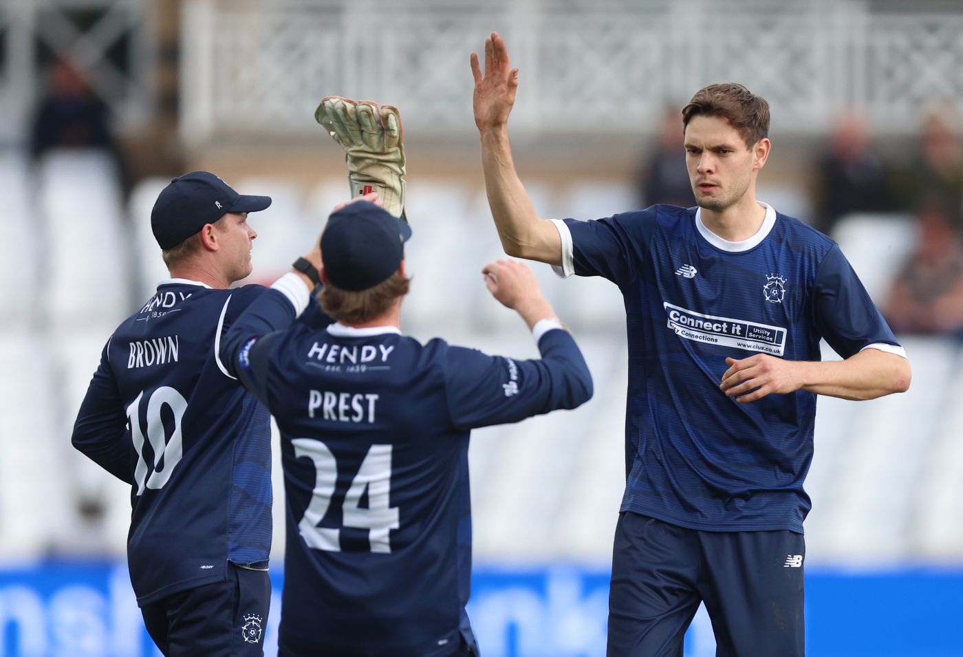 Scott Currie claimed five wickets to keep Hampshire fighting