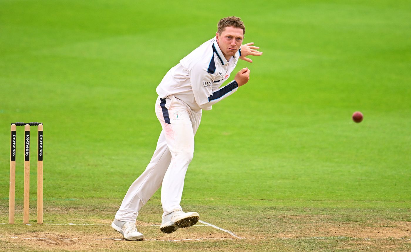 Dom Bess lets the ball go