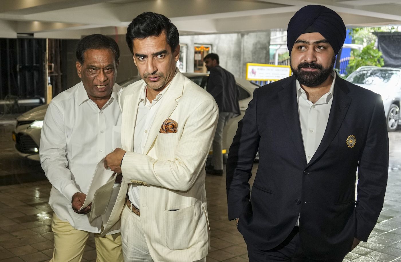 Mithun Manhas (centre), the newly elected BCCI president, at the BCCI Annual General Meeting in Mumbai