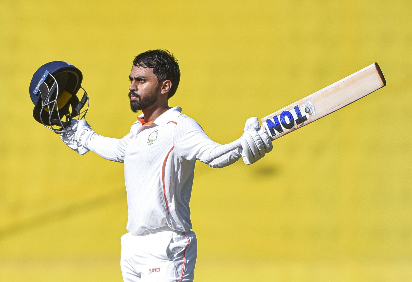 Atharv Taide celebrates his century