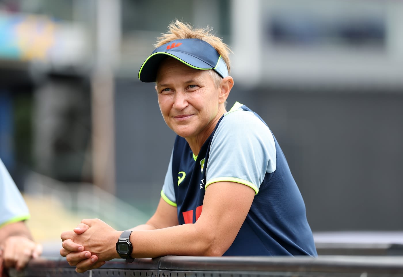 Shelley Nitschke watched on before the start of play