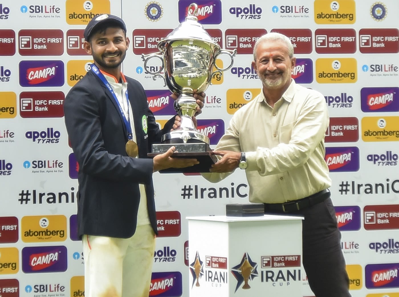 Akshay Wadkar gets his hands on the Irani Cup
