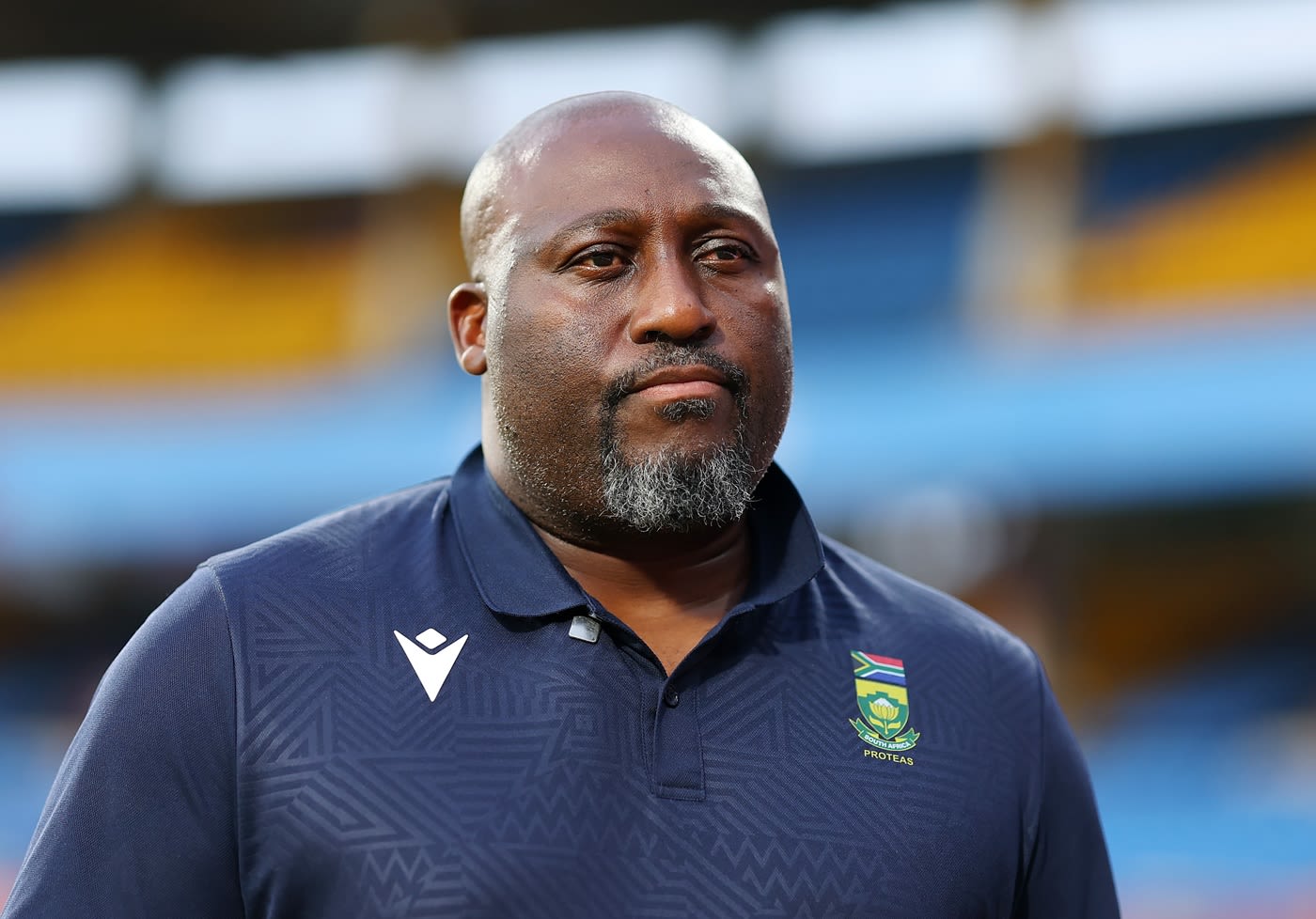 Coach Mandla Mashimbyi oversees South Africa's training session