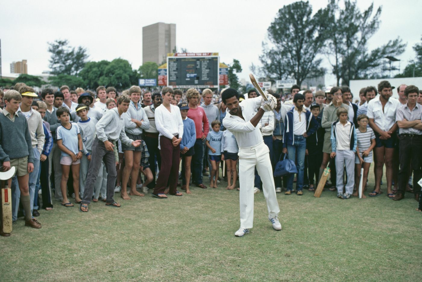 Bernard Julien demonstrates a shot during the rebel tour of South Africa