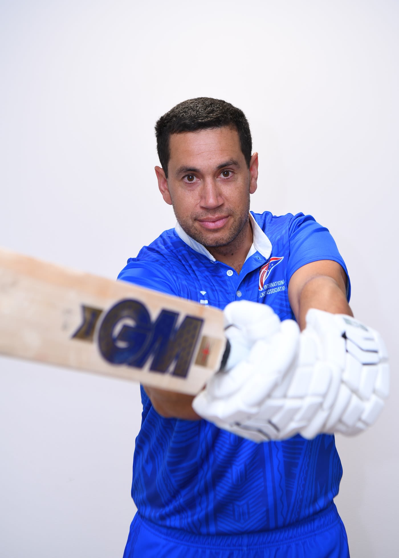 Ross Taylor strikes a pose in the Samoa jersey