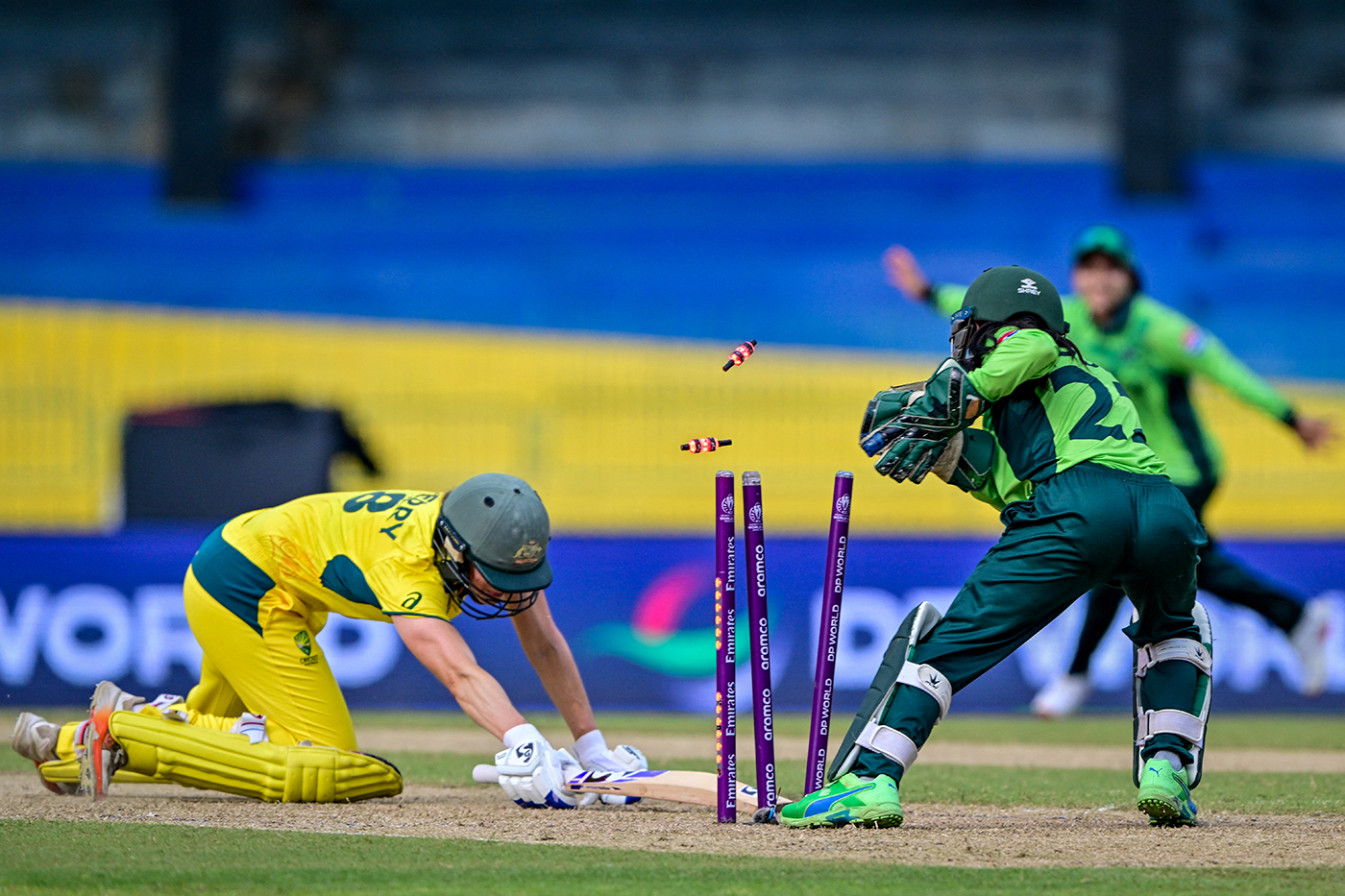 Ellyse Perry was beaten and Sidra Nawaz completed the swift glovework