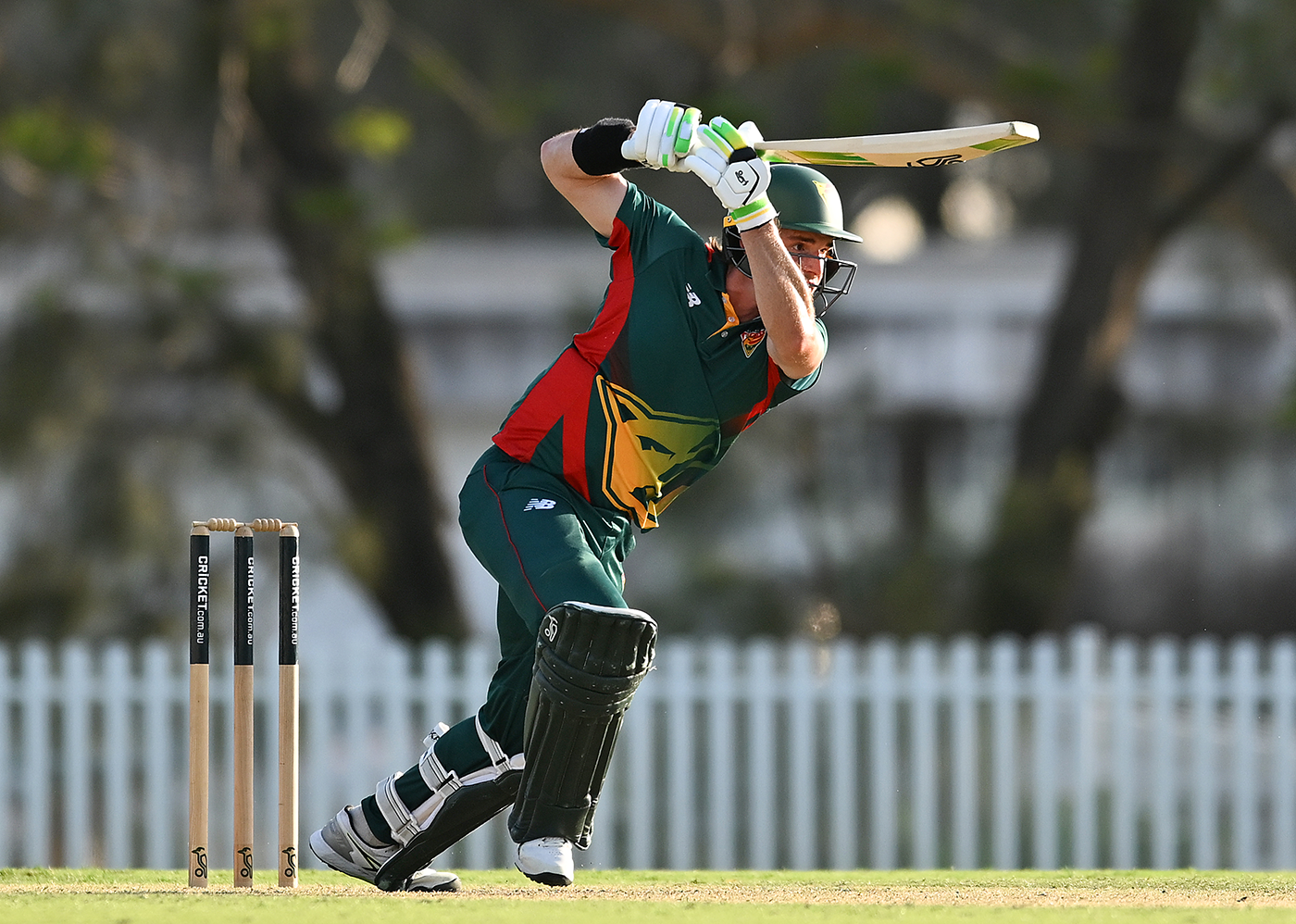 Tim Ward drives during his maiden one-day century