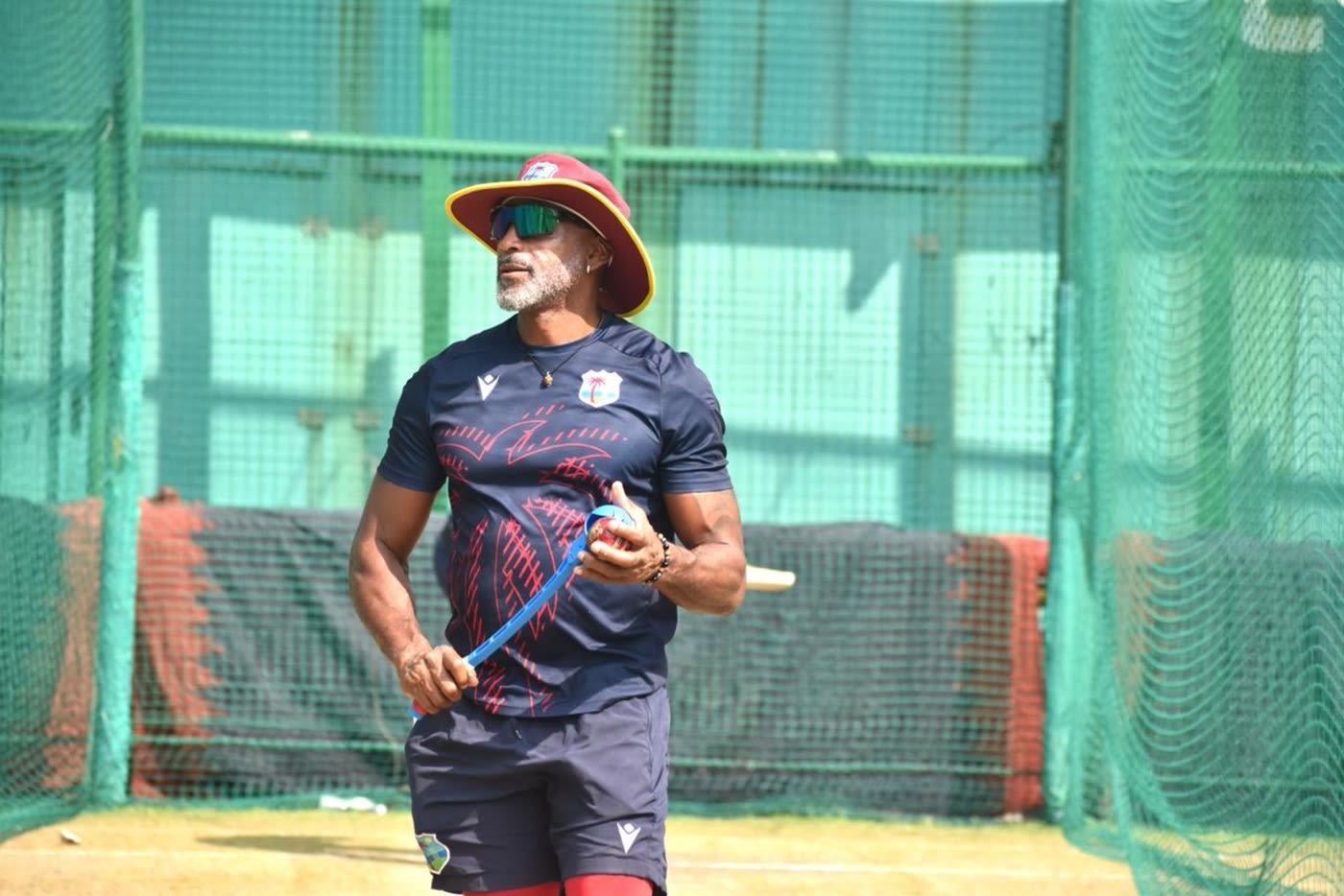 Floyd Reifer at West Indies' training session