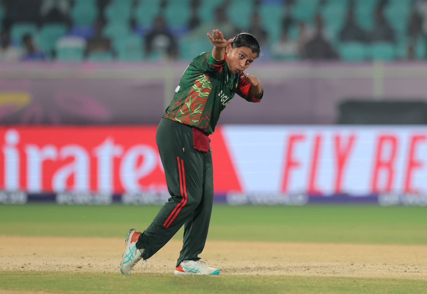 Nahida Akter dabs in celebration after dismissing Marizanne Kapp