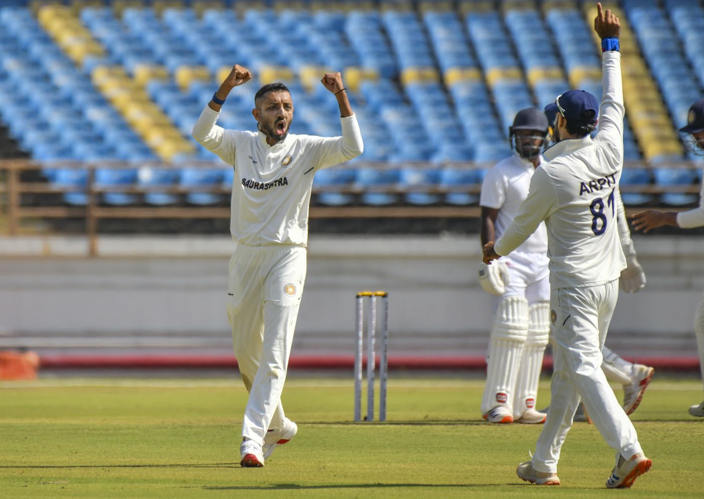 Dharmendrasinh Jadeja took a four-for on the first day