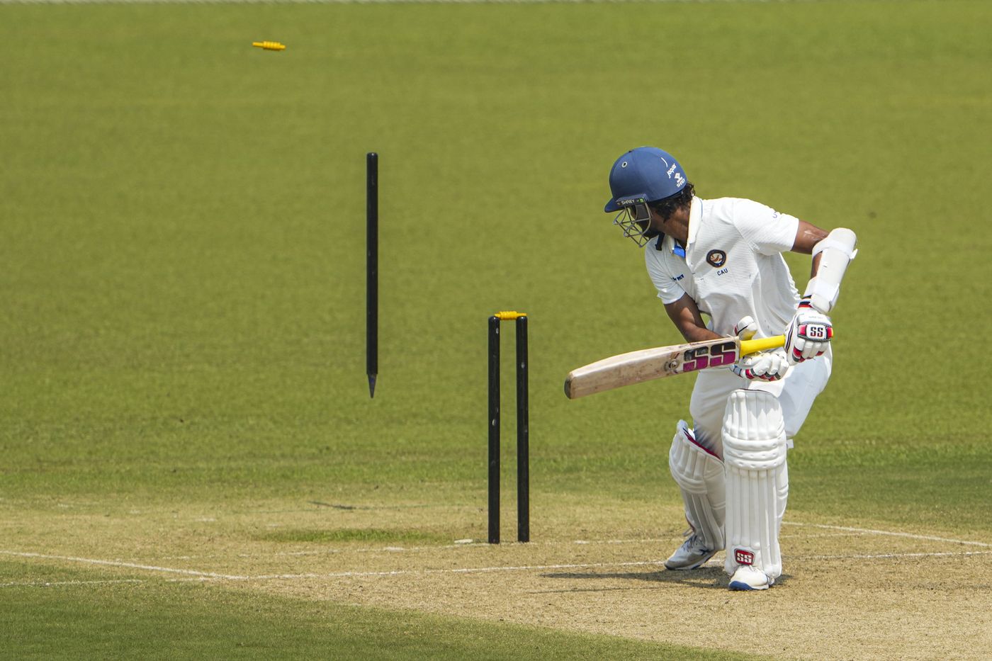 Kunal Chandela's stumps were uprooted