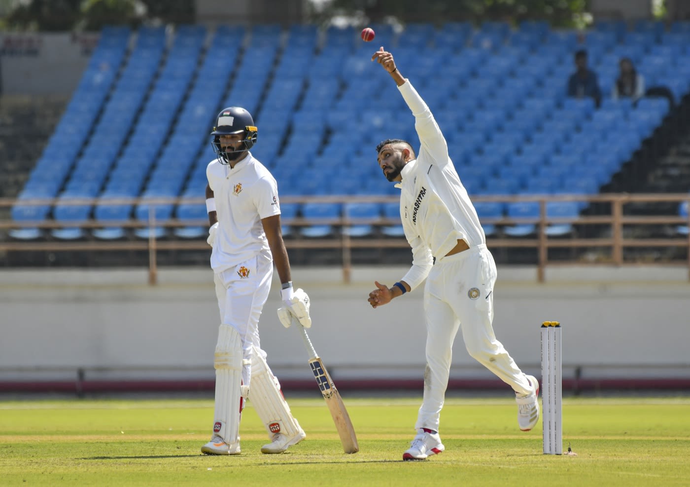 Dharmendrasinh Jadeja tosses one up