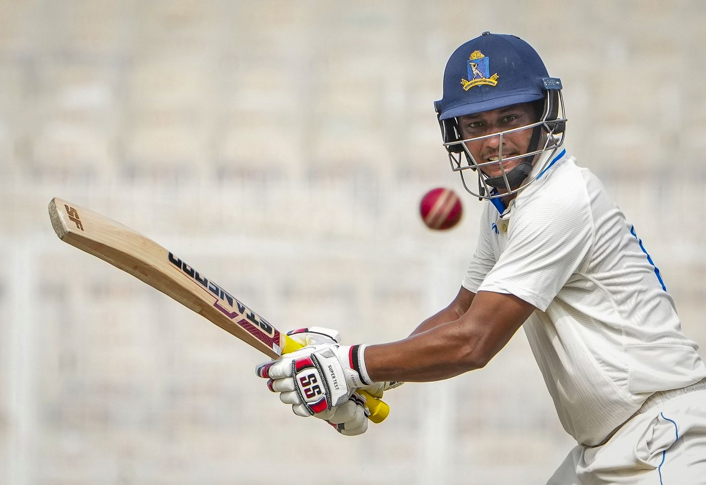 Sudip Chatterjee plays a shot on the final day of play