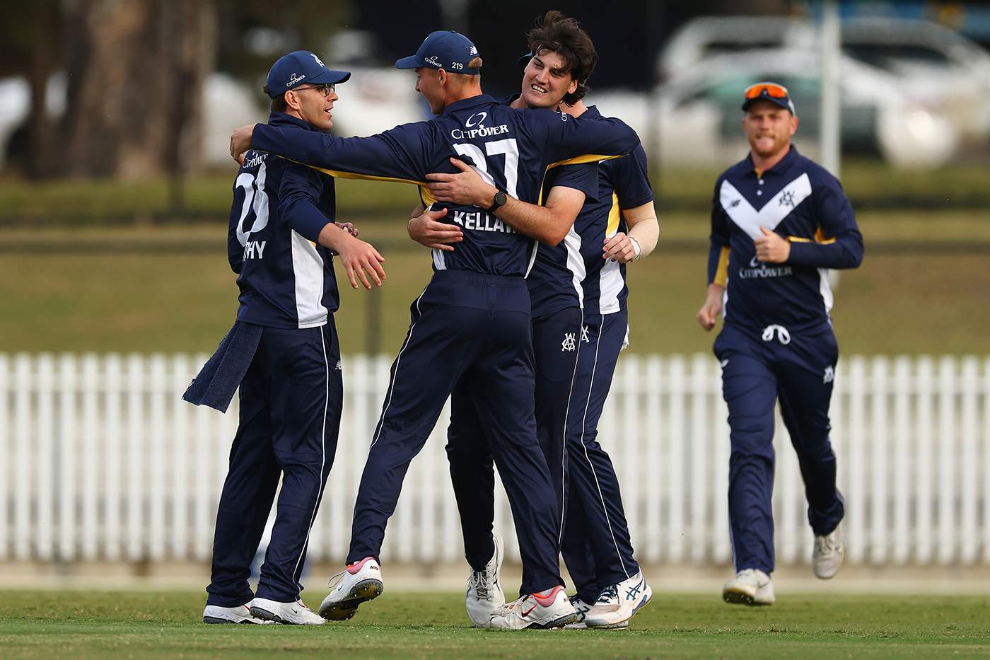 Victoria celebrate clinching a nail-biting victory