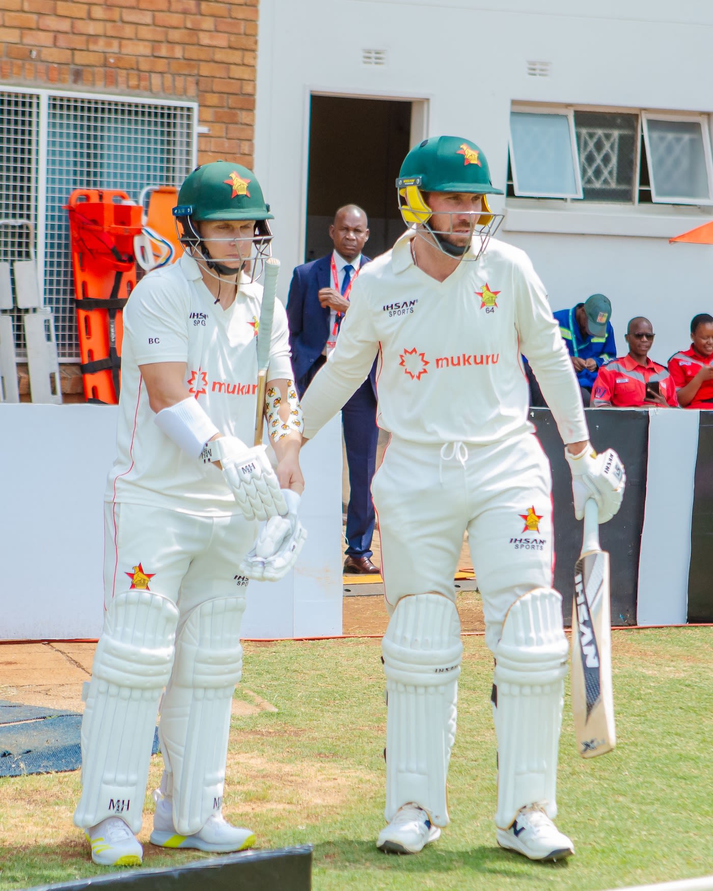 Ben Curran and Brendan Taylor prepare to start the day