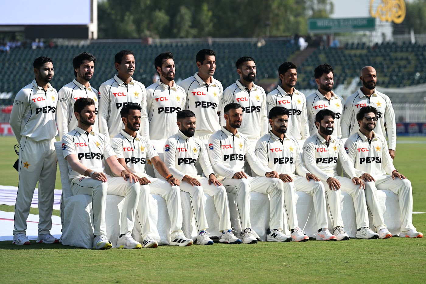 The Shan Masood-led Pakistan team pose for a photo