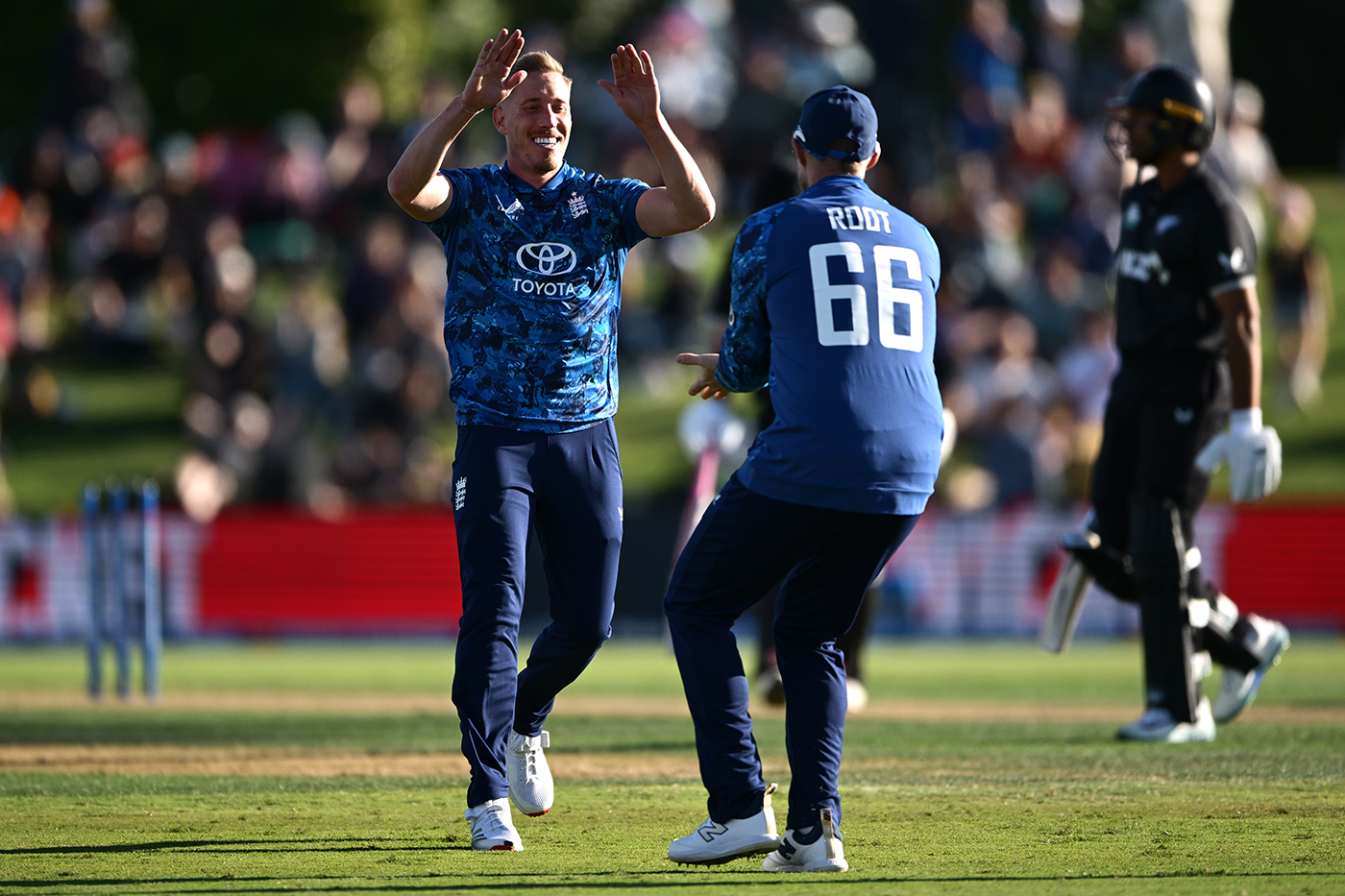 Luke Wood claimed Rachin Ravindra for his first ODI wicket