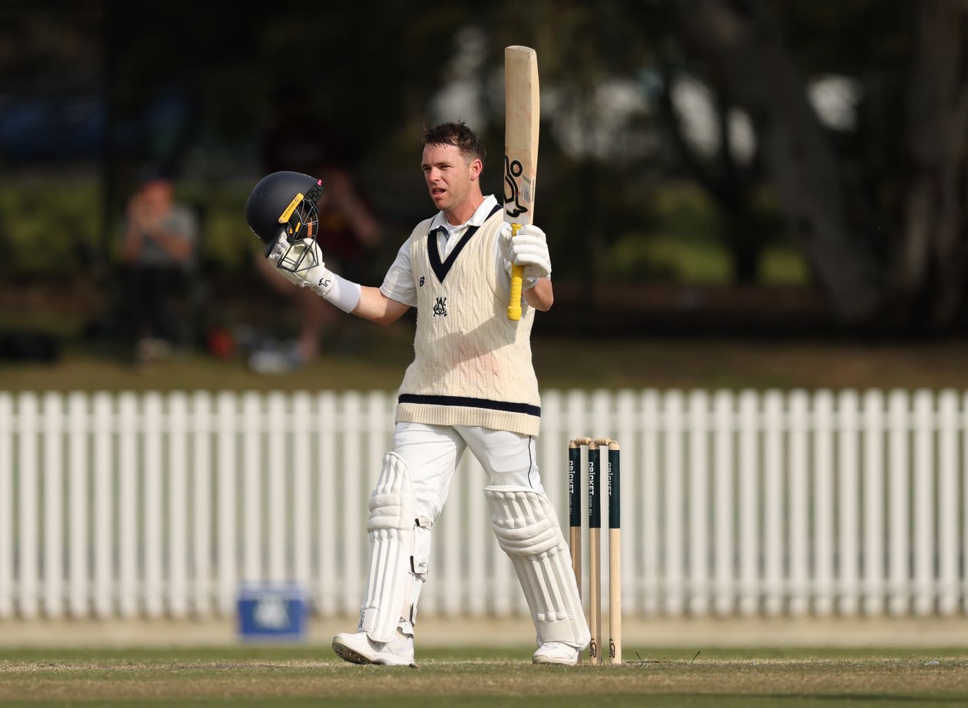 Marcus Harris celebrated his eighth century at the Junction Oval
