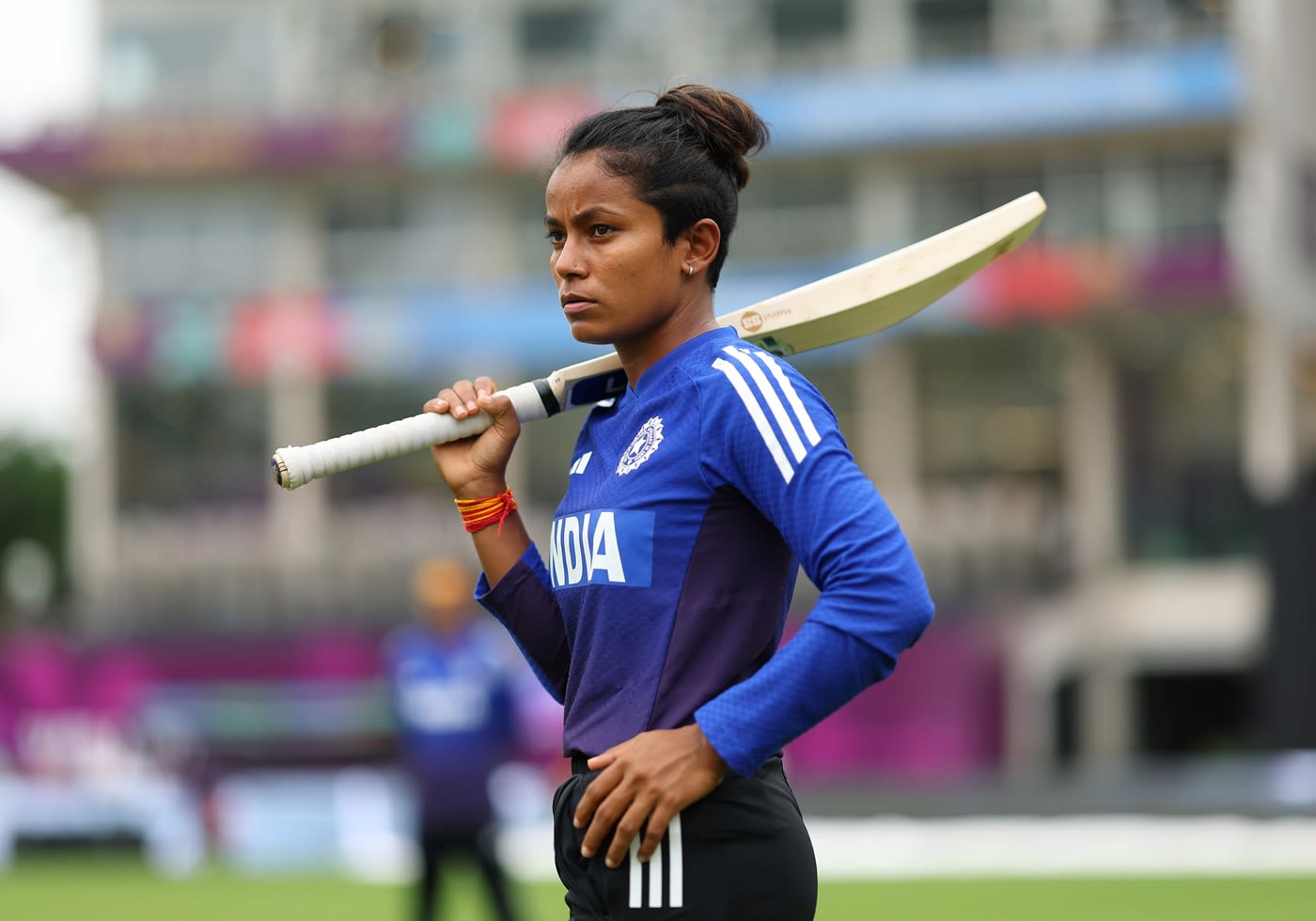 Uma Chetry waits to bat in training