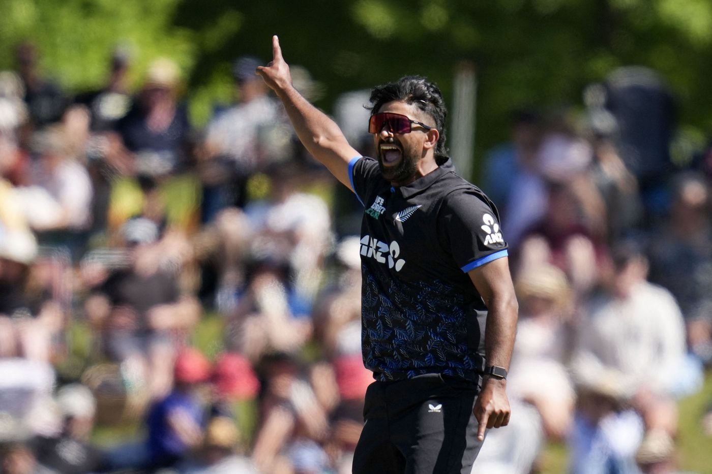 Ish Sodhi took three wickets to dominate the middle overs of the chase