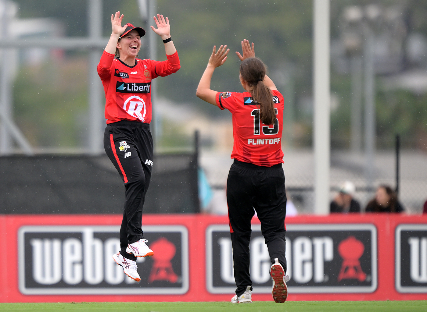 Georgia Wareham and Tess Flintoff celebrate
