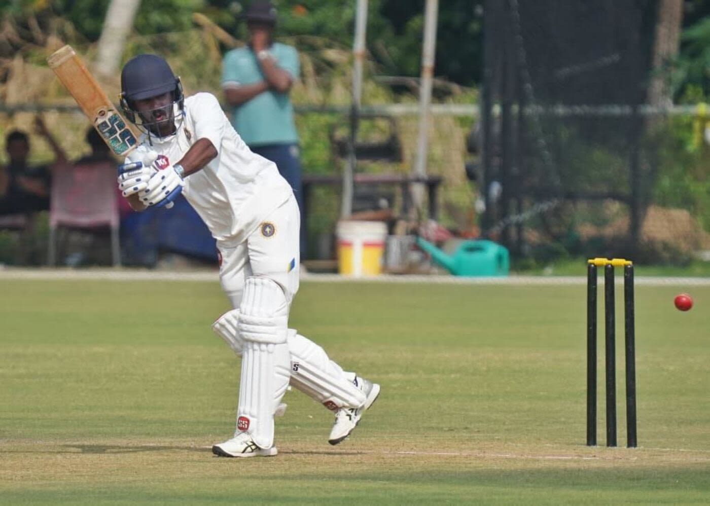 Rohan Kunnummal plays a shot