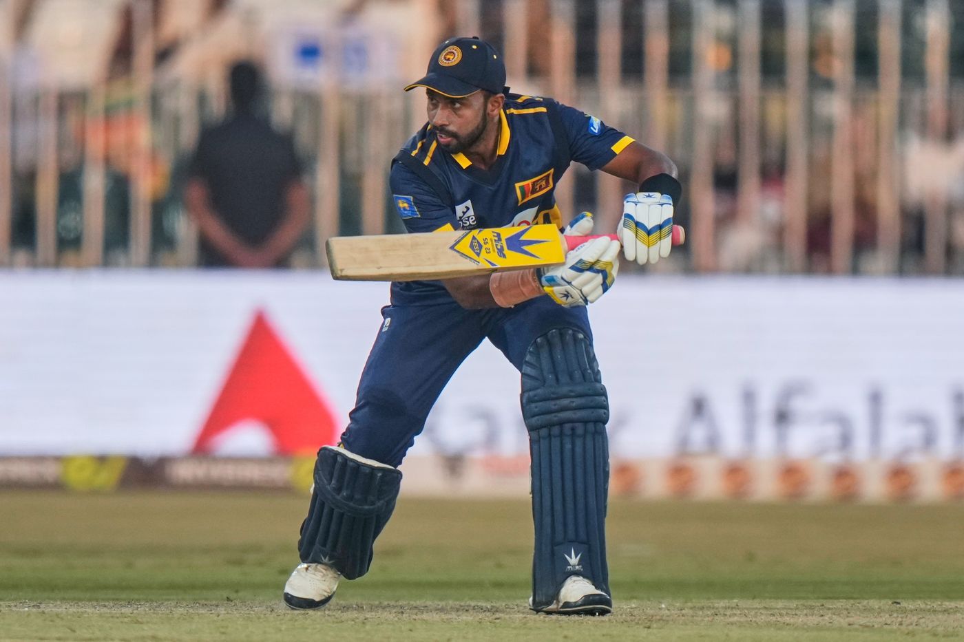 Sadeera Samarawickrama played a tempered knock before being bowled