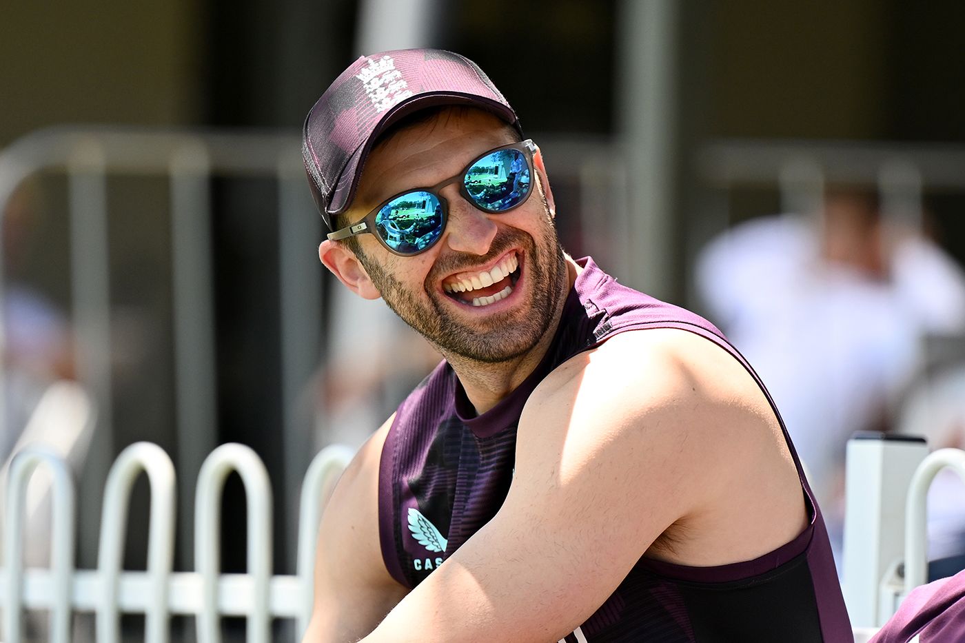 Mark Wood was in good spirits after being cleared of a hamstring strain