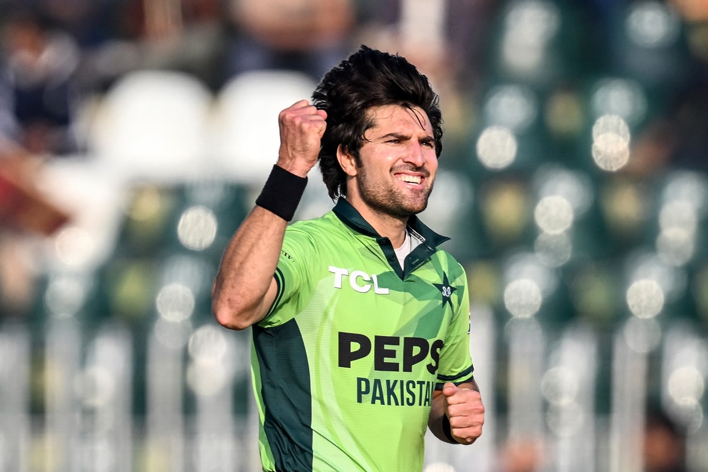 Mohammad Wasim celebrates a wicket
