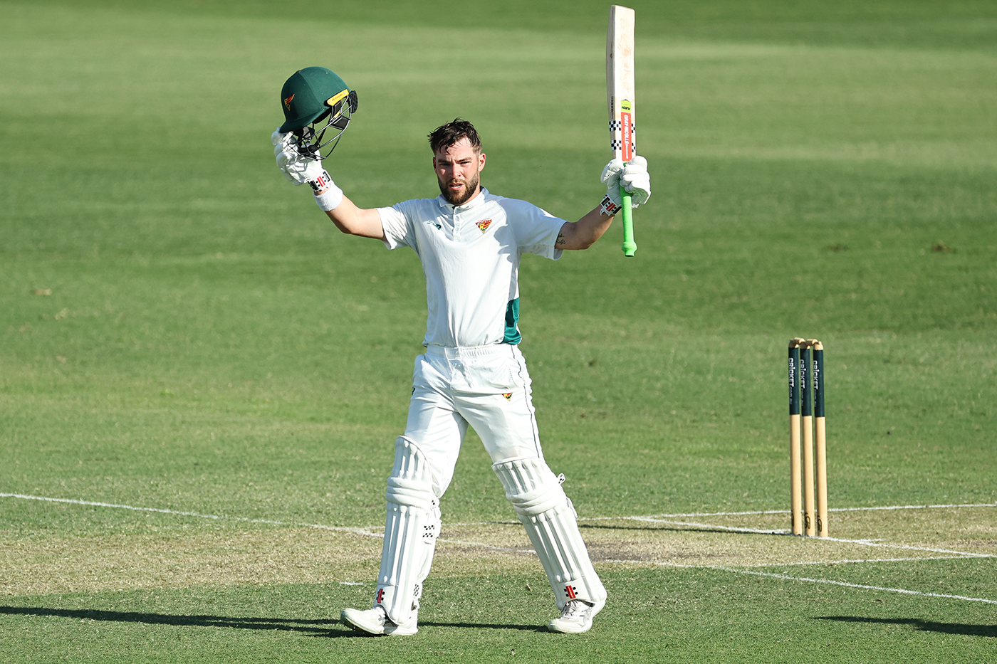 Caleb Jewell made his first century of the season
