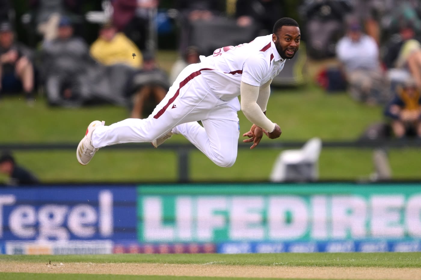 Ojay Shields bowls on debut