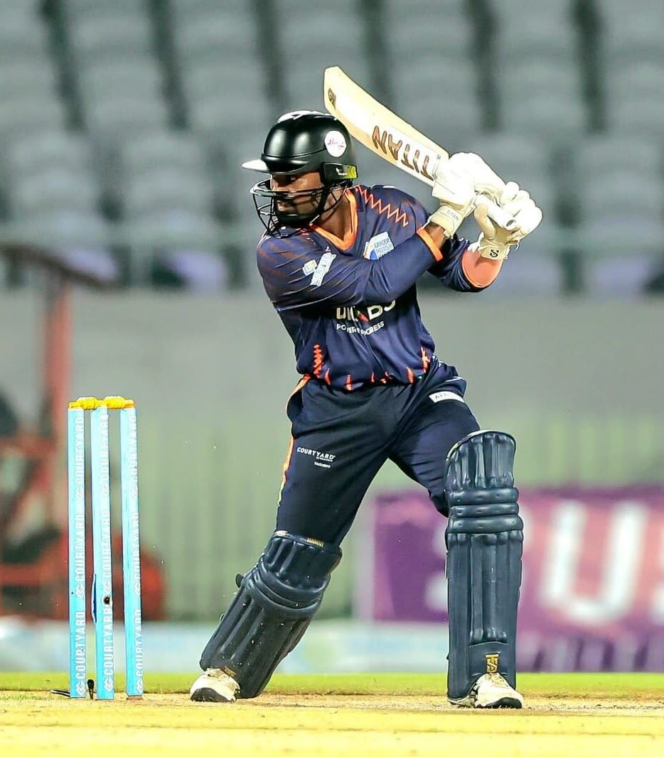 Amit Pasi cuts away the ball