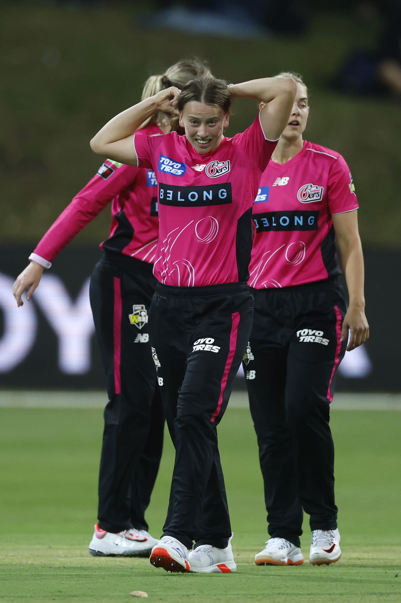 Caoimhe Bray during her bowling spell