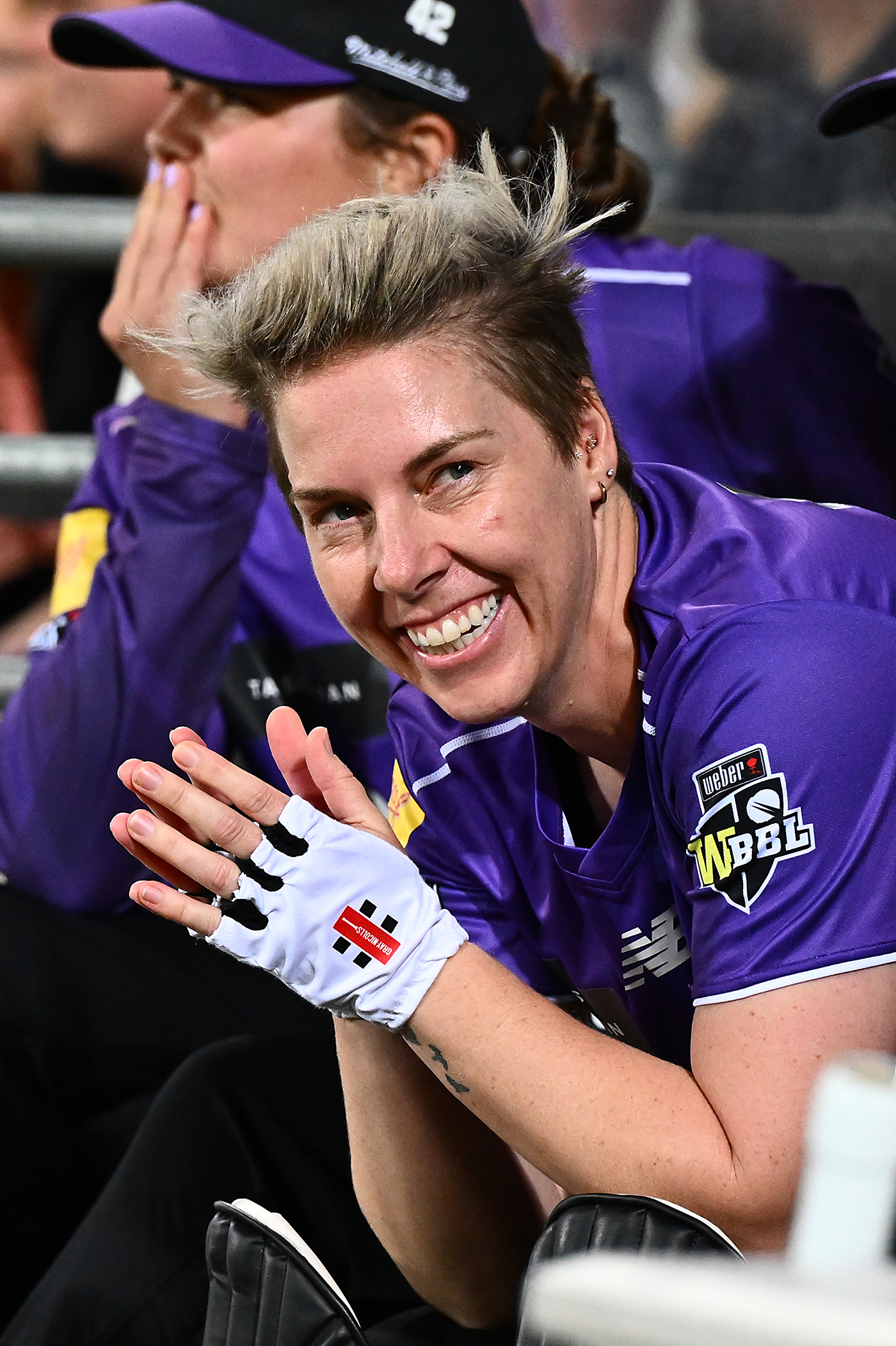 Elyse Villani smiles during the closing stages of the WBBL final
