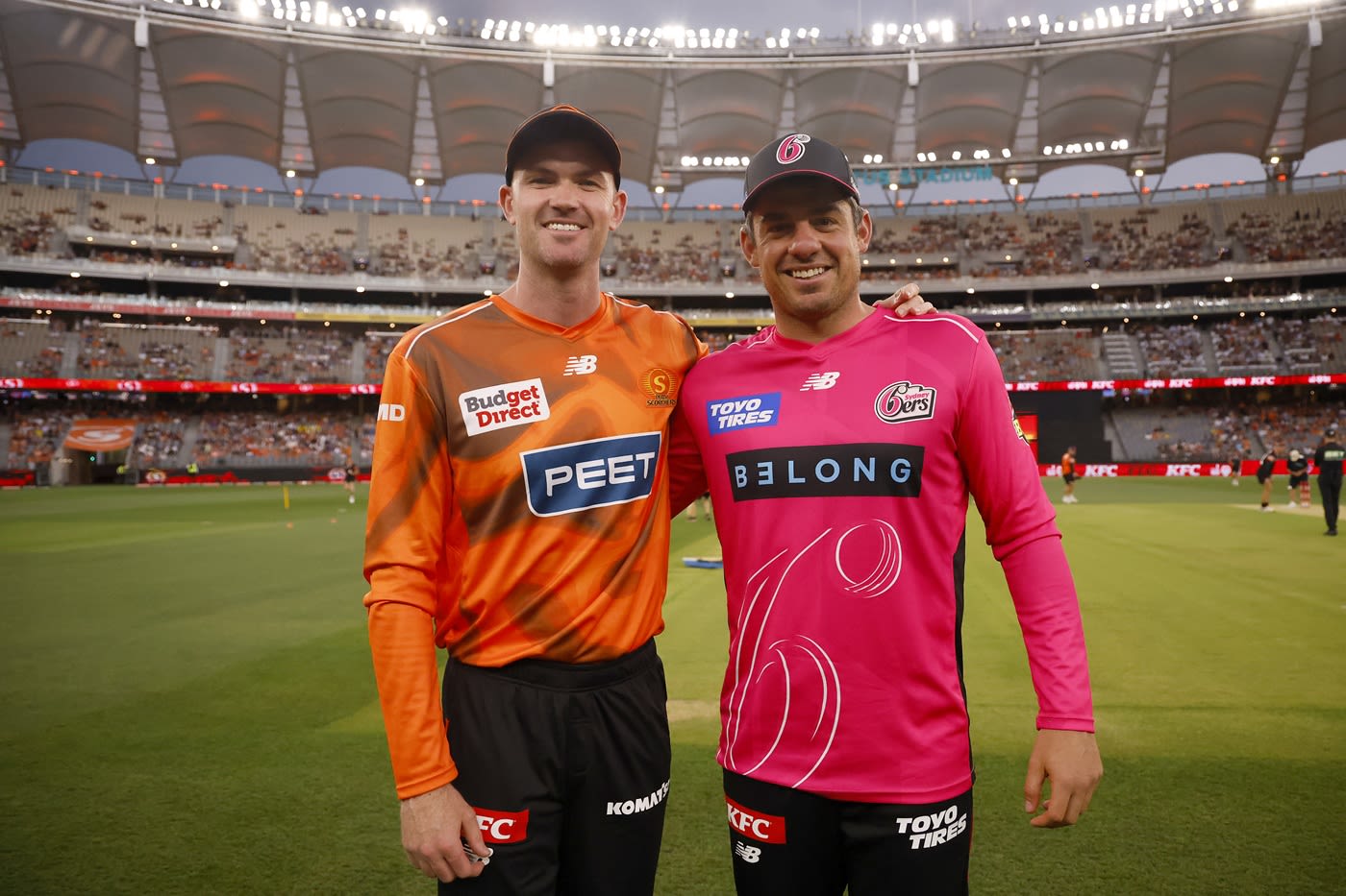 Ashton Turner and Moises Henriques at the toss