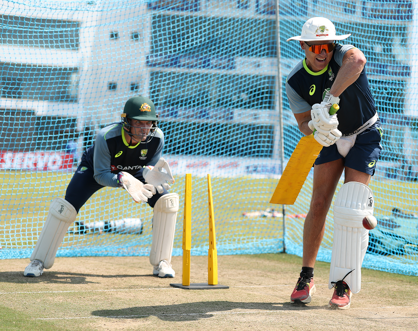 Andre Borovec works with Alex Carey in Sri Lanka
