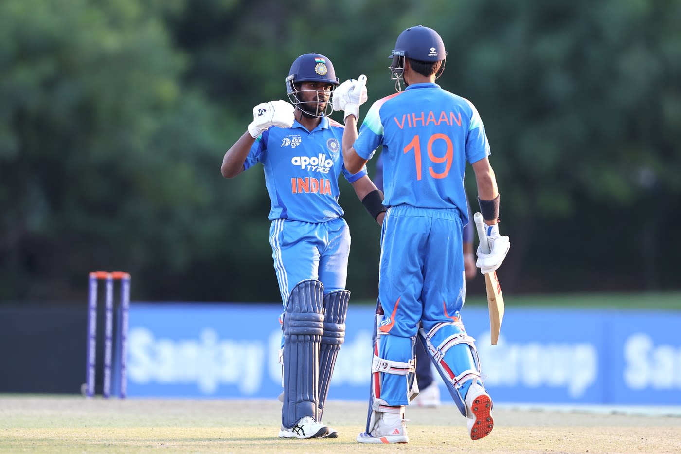 Aaron George and Vihaan Malhotra added 114* for the third wicket