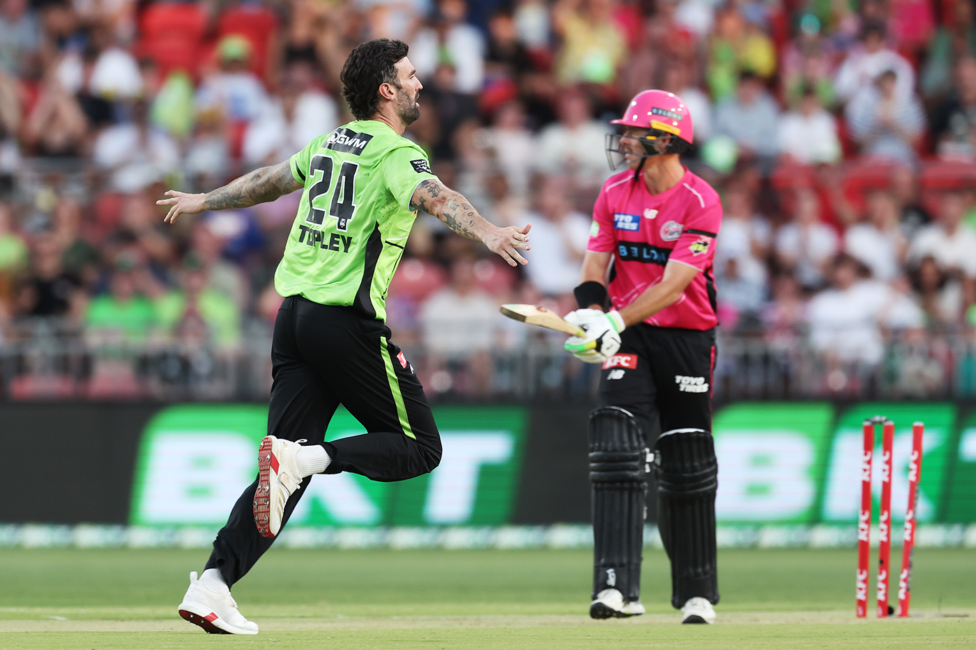 Reece Topley ended Daniel Hughes' positive start
