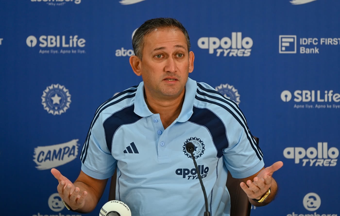 Ajit Agarkar addresses the media