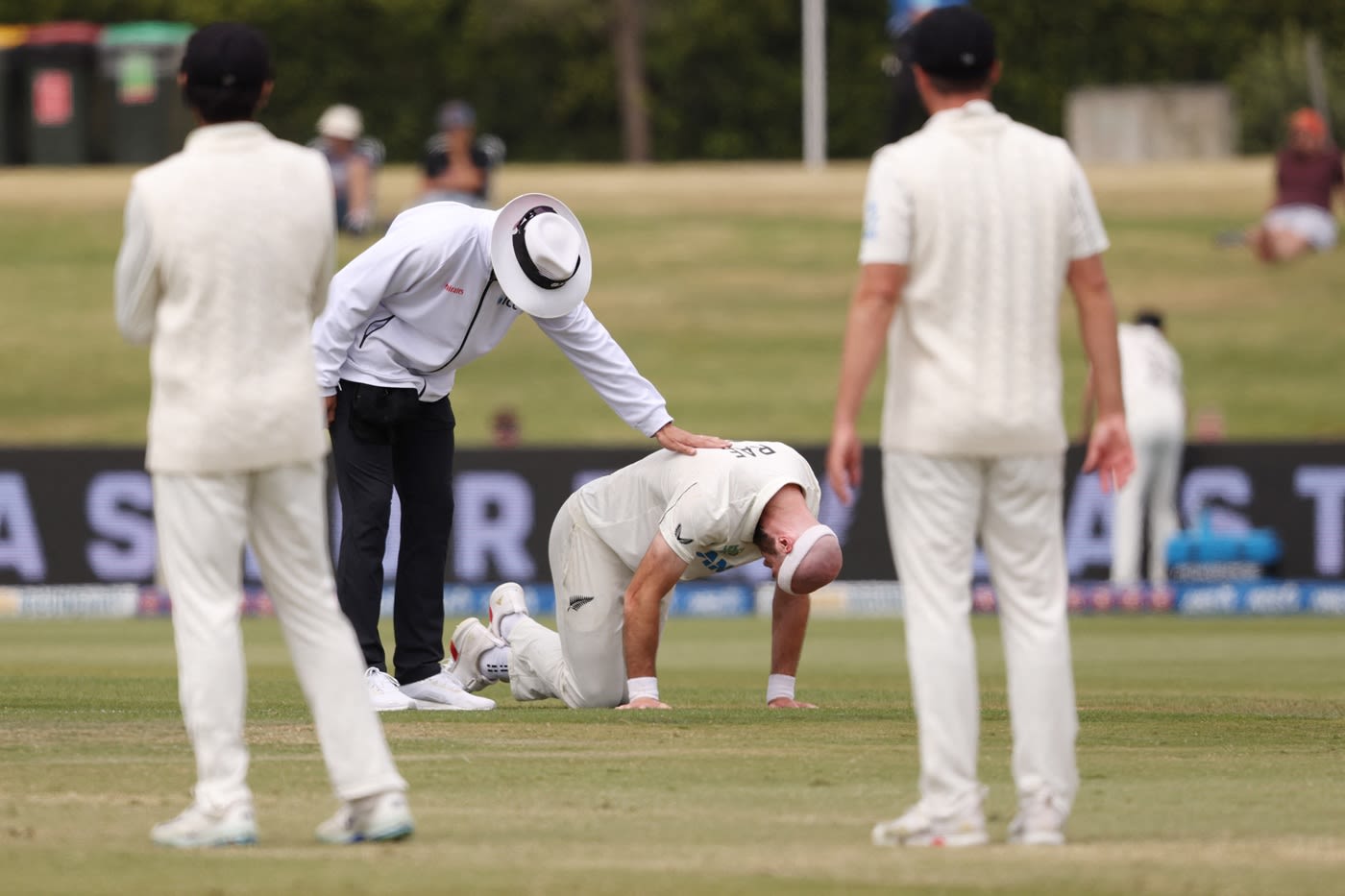 Michael Rae twisted his ankle in his followthrough