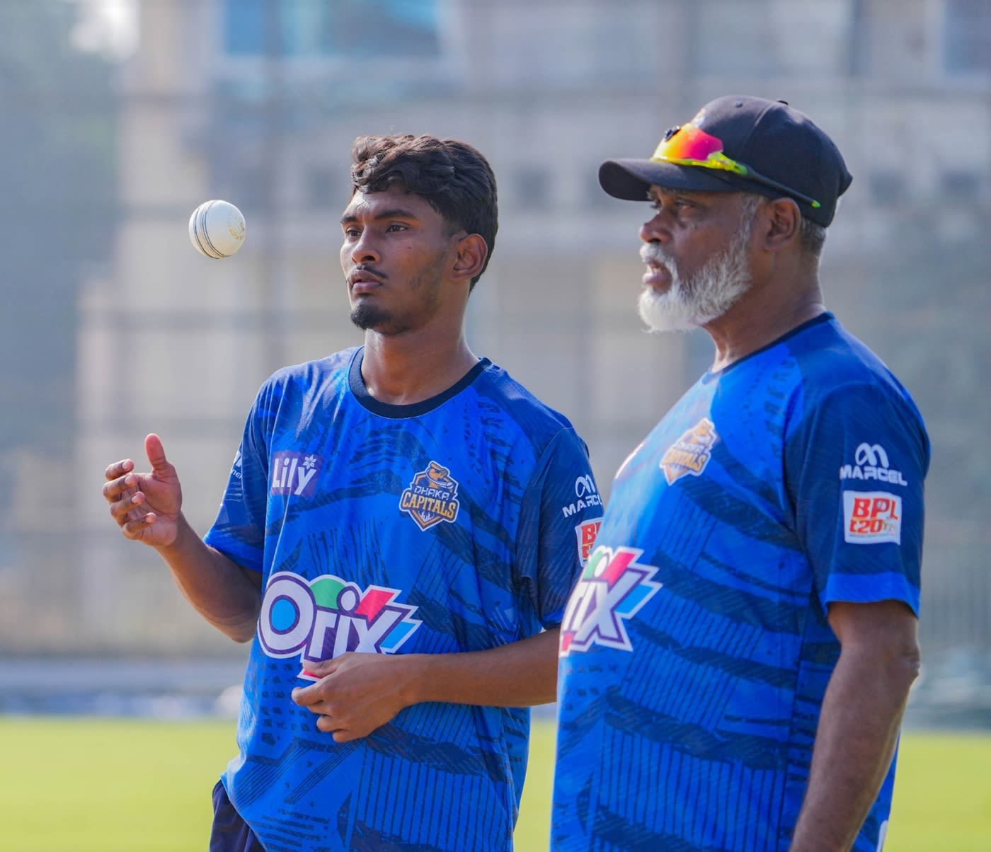Maruf Mridha and Mahbub Ali Zaki during a practice session