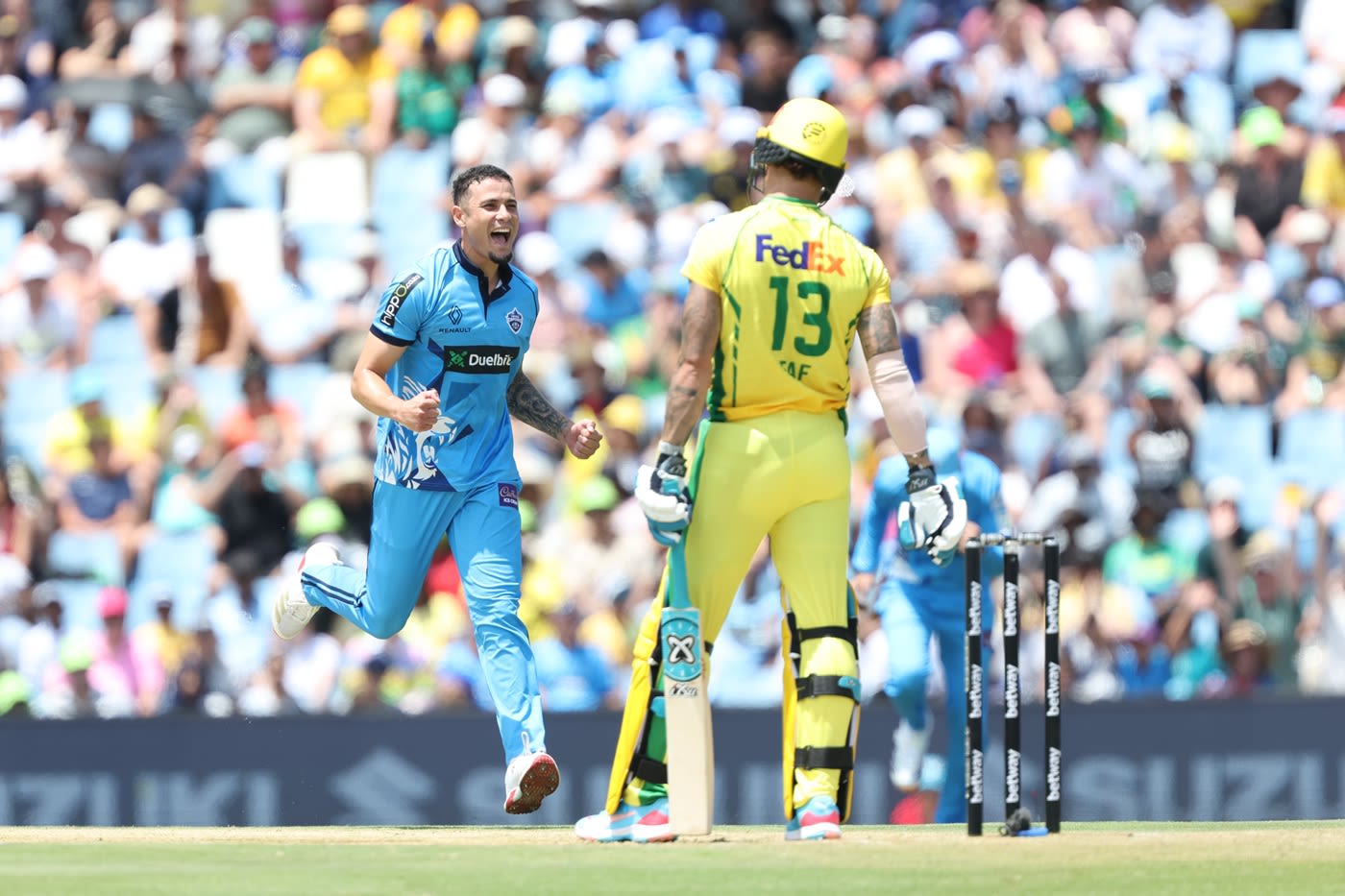 Codi Yusuf had Faf du Plessis caught behind