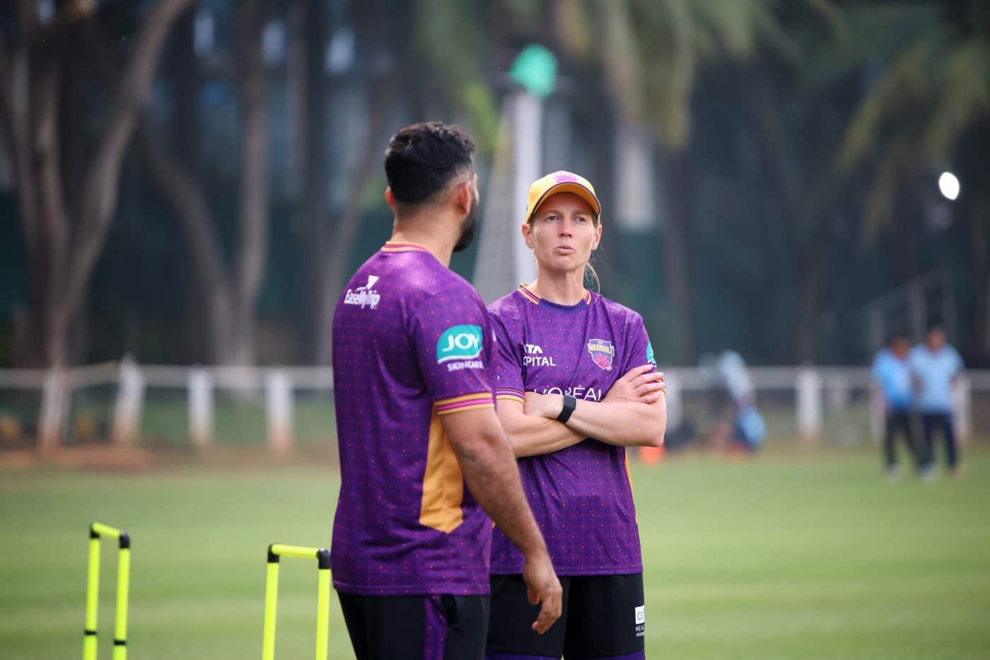 Abhishek Nayar and Meg Lanning have a chat