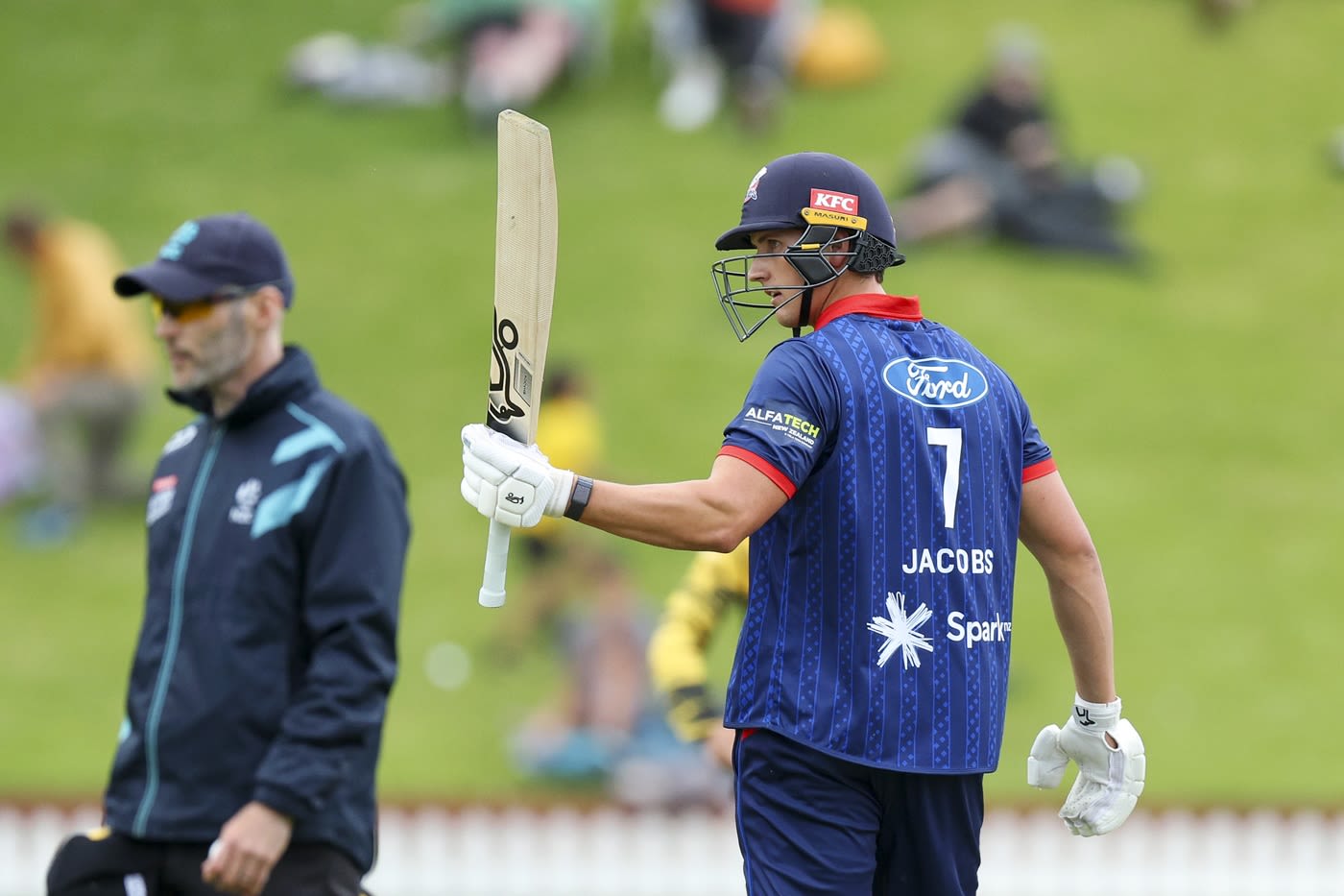 Bevon Jacobs celebrates his fifty
